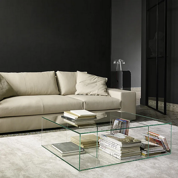 Niedriger rechteckiger Couchtisch aus Glas LIGNE ROSET Saldo 19960070 Fabrik LIGNE ROSET aus Italien. Foto №3