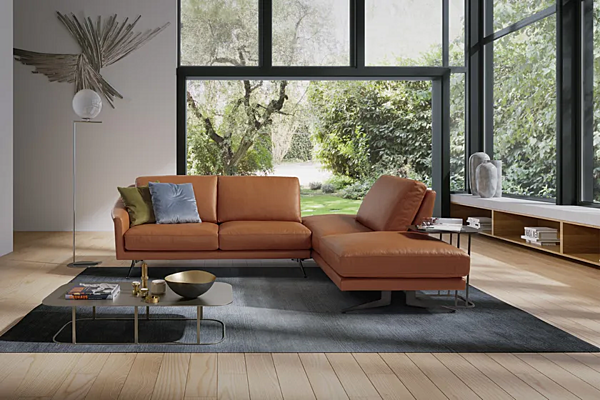 Ecksofa aus Leder mit Chaiselongue aus Canaletto Leder Marinelli Home M1225 Fabrik Marinelli Home aus Italien. Foto №2