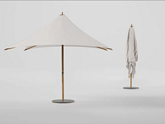 Quadratischer Holz-Gartenregenschirm KETTAL Paladin KSB100100 Fabrik KETTAL aus Italien