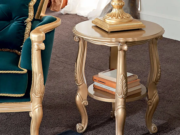 Runder Beistelltisch mit integriertem Zeitschriftenhalter Modenese Luxury Interiors 13648 Fabrik MODENESE GASTONE aus Italien. Foto №1