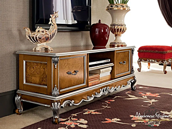 TV-Schrank aus Massivholz mit Regalen Modenese Luxury Interiors 12111