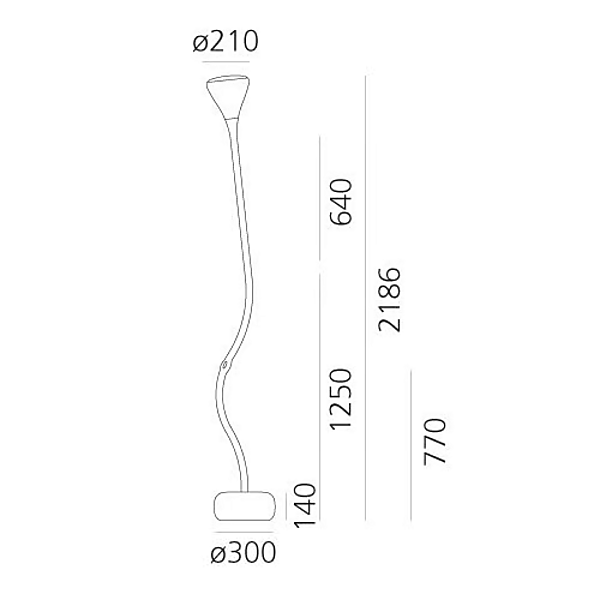 Verstellbare Stehlampe aus Polycarbonat Artemide PIPE 0670010IN0A, 0670W10A Fabrik Artemide aus Italien. Foto №5