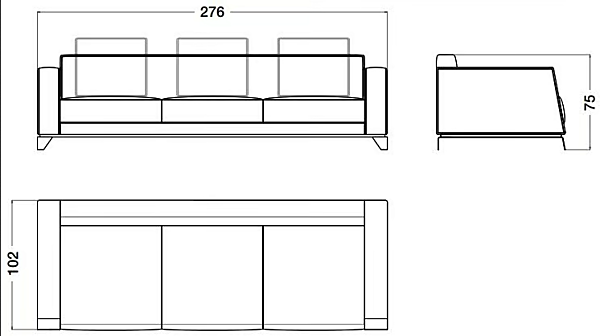 Sofa mit Stoffbezug für vier Personen in Blau-Mond CPRN HOMOOD B129 Fabrik CPRN HOMOOD aus Italien. Foto №2