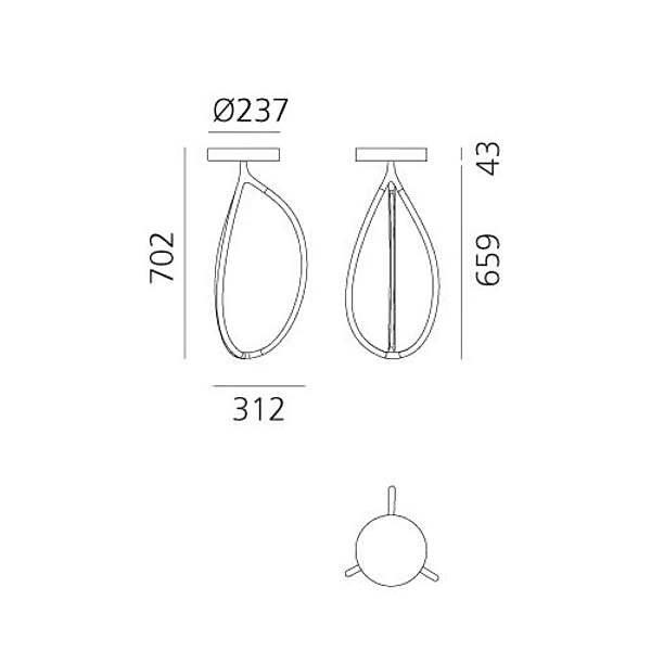 Deckenlampe aus Aluminium und Silikon Artemide Arrival Fabrik Artemide aus Italien. Foto №9