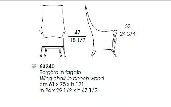 Stoffarmstuhl mit Kopfstütze GIORGETTI Progetti Fabrik GIORGETTI aus Italien. Foto №3
