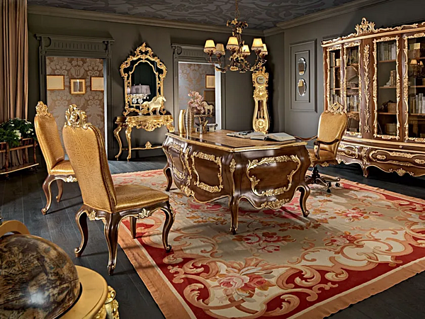 Schreibtisch aus Massivholz mit Schubladen Modenese Luxury Interiors 11302 Fabrik MODENESE GASTONE aus Italien. Foto №6