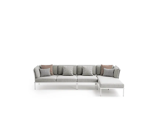 Modulares Gartensofa mit Stoffbezug und Chaiselongue Atmosphera Flash Fabrik ATMOSPHERA aus Italien. Foto №8