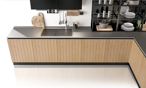 Einbauküche aus Holz LUBE CUCINE Clover 04 Fabrik LUBE CUCINE aus Italien. Foto №3