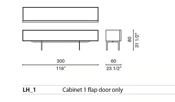 Holzfurnier Sideboard mit Türen Cappellini Lochness Fabrik Cappellini aus Italien. Foto №4