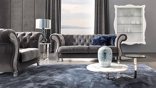 Tufted Sofa aus Stoff mit weicher Rückenlehne CORTEZARI GABRIEL 731 Fabrik CORTE ZARI aus Italien. Foto №2