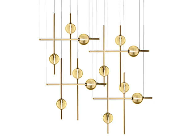 LED Pendelleuchte aus Pyrex Mikado S12 Euroluce Lampadari Fabrik EUROLUCE LAMPADARi aus Italien. Foto №1