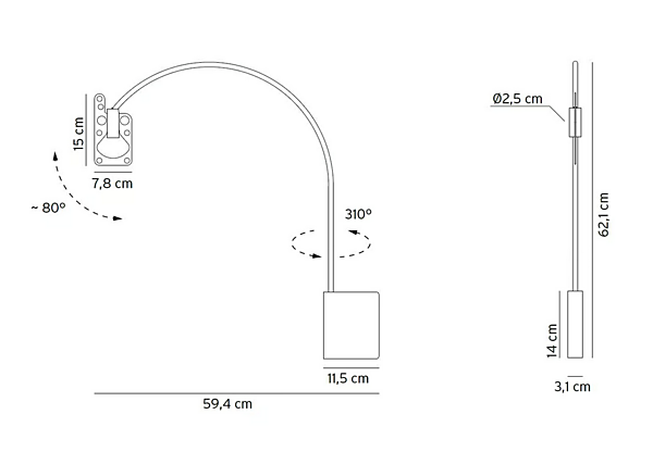 Wandleuchte aus Aluminium mit LED AXOLIGHT BUL BO WALL Fabrik Axolight aus Italien. Foto №6