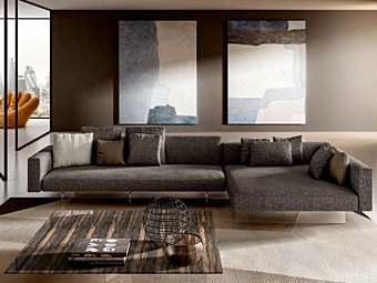 Modularsofa aus Stoff mit weicher Rückenlehne LAGO AIR 0818 Fabrik LAGO aus Italien