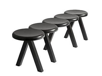 Bänke aus Holz mit gepolsterter Rückenlehne Driade Millepiedi Fabrik Driade aus Italien