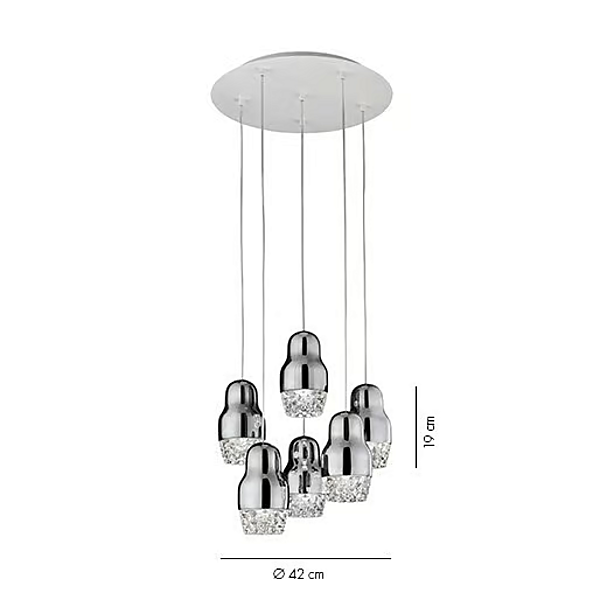 Pendelleuchte aus Glas und Aluminium LED Fedora AXOLIGHT Fabrik Axolight aus Italien. Foto №3