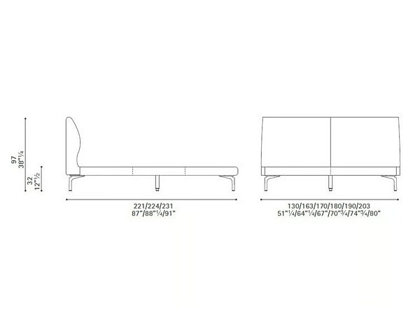 Doppelbett mit gepolsterter Rückwand aus Stoff POLTRONA FRAU EOSONNO Fabrik POLTRONA FRAU aus Italien. Foto №12