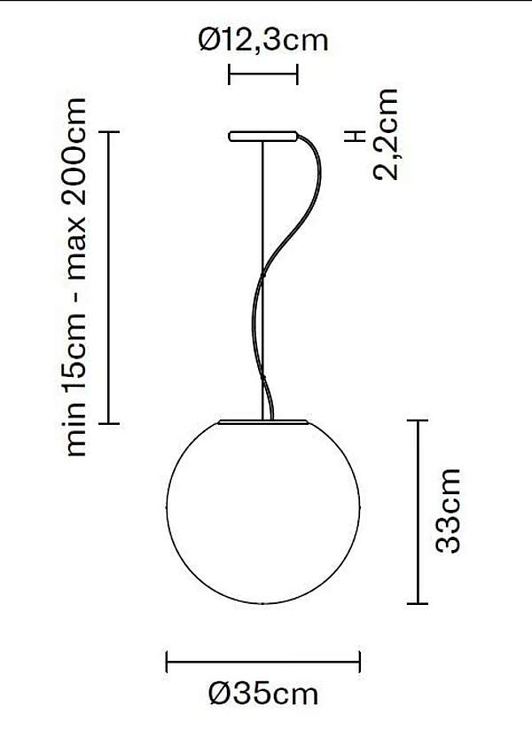 Glas Pendelleuchte Fabbian Lumi Sfera Fabrik Fabbian aus Italien. Foto №11