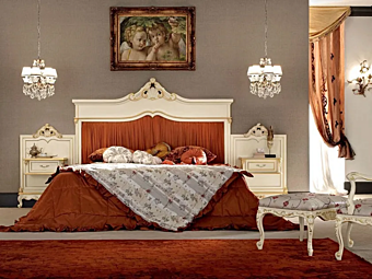 Doppelbett mit gepolstertem Kopfteil Modenese Luxury Interiors 12205 Fabrik MODENESE GASTONE aus Italien