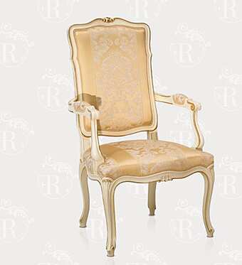 Sessel mit Armlehnen aus Seide und massivem Holz FRATELLI RADICE 121 Fabrik FRATELLI RADICE aus Italien