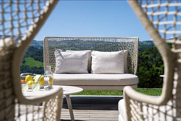 Zweisitzer Gartensofa mit hoher Rückenlehne aus Stoff VARASCHIN EMMA 23644 Fabrik VARASCHIN aus Italien. Foto №2