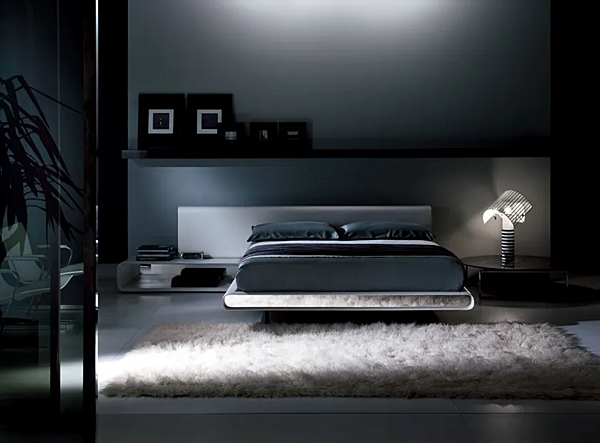 Doppelbett aus gegerbtem Leder mit integrierten Nachttischen Tube I 4 Mariani Fabrik i 4 Mariani aus Italien. Foto №10