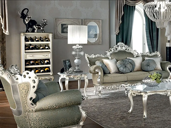 Dreisitzer Sofagarnitur aus Stoff Modenese Luxury Interiors 12408 Fabrik MODENESE GASTONE aus Italien. Foto №2