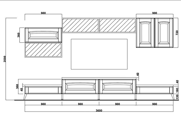 Wandmontierte Aufbewahrung aus Massivholz Veronica LUBE CUCINE LV 07 Fabrik LUBE CUCINE aus Italien. Foto №4