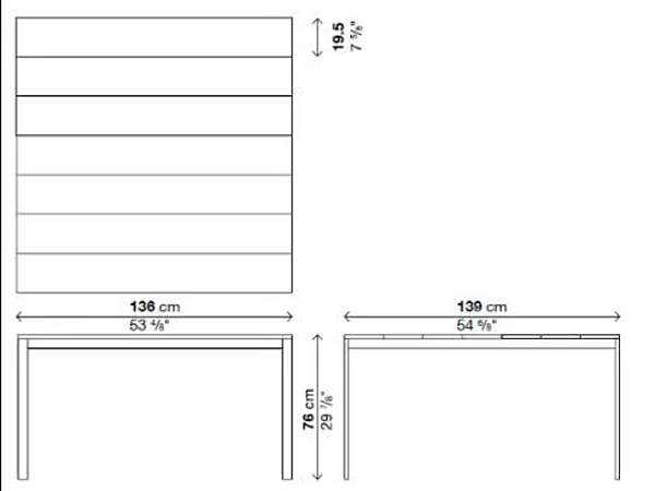 Rechteckiger Gartentisch aus Teakholz slatted Kristalia Fabrik Kristalia aus Italien. Foto №10