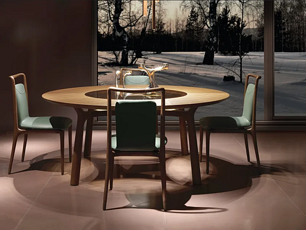 Lederstuhl mit Armlehnen GIORGETTI IBLA 55110 Fabrik GIORGETTI aus Italien. Foto №4