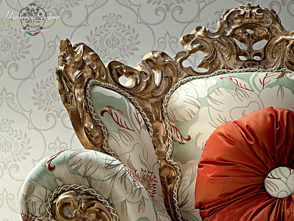 Polsterstuhl aus Holz mit Armlehnen Modenese Luxury Interiors 12410 Fabrik MODENESE GASTONE aus Italien. Foto №3