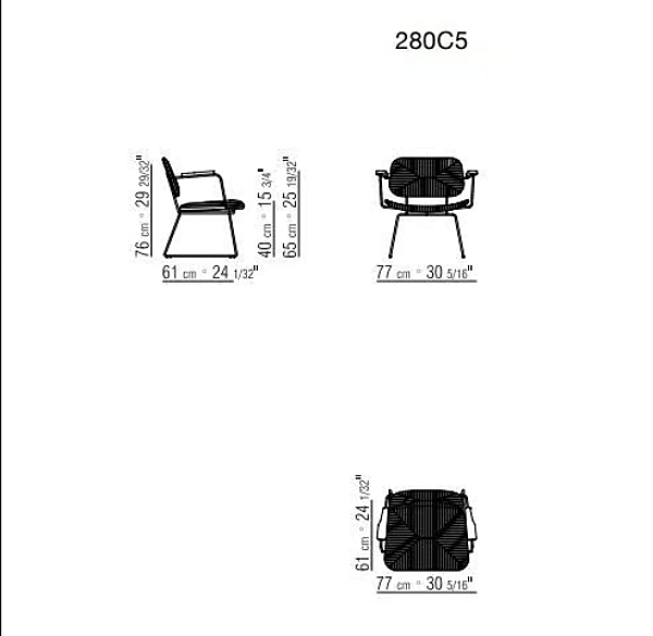 Sled Base Easy Chair mit Armlehnen aus Textil FLEXFORM Echoes Outdoor Fabrik FLEXFORM aus Italien. Foto №3