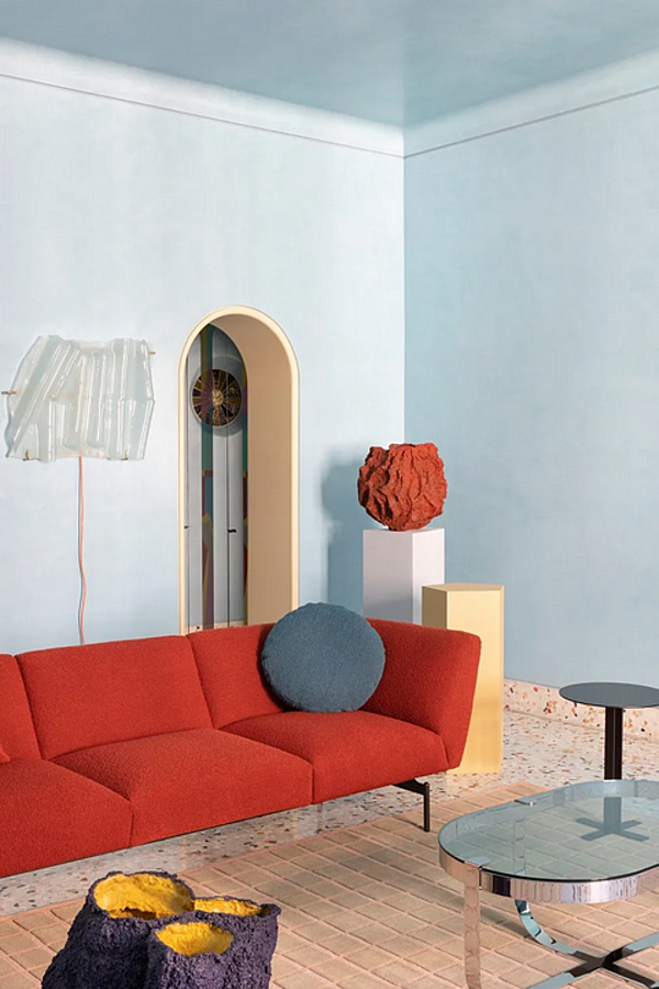 Ecksofa aus Stoff mit weicher Rückenlehne Saba Rendez Vous Fabrik SABA aus Italien. Foto №15