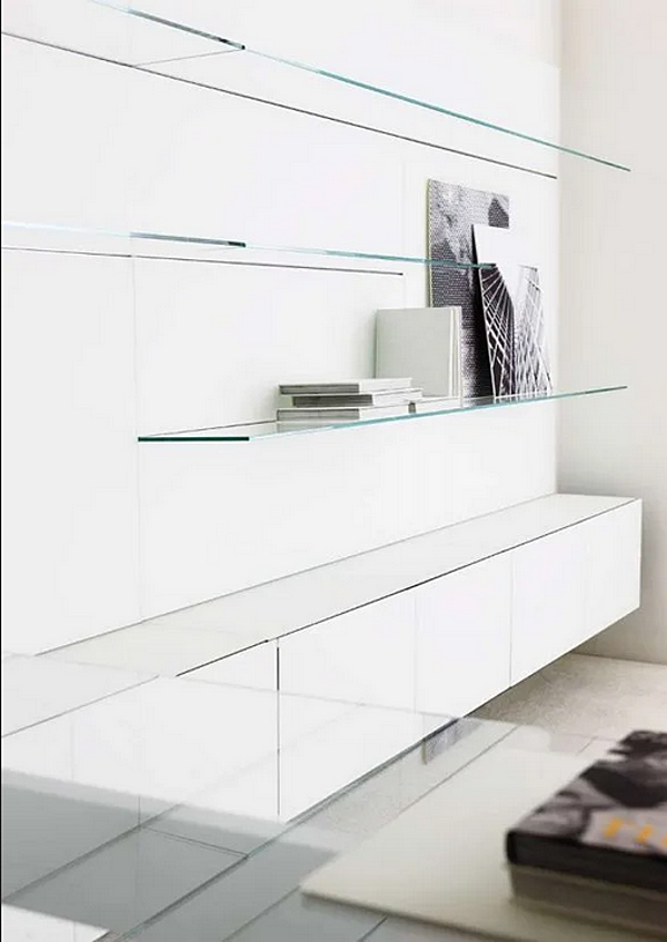 Wandmontiertes Regal aus Glas und Holz Gallotti&Radice Elle Plus 10 Fabrik Gallotti & Radice aus Italien. Foto №5