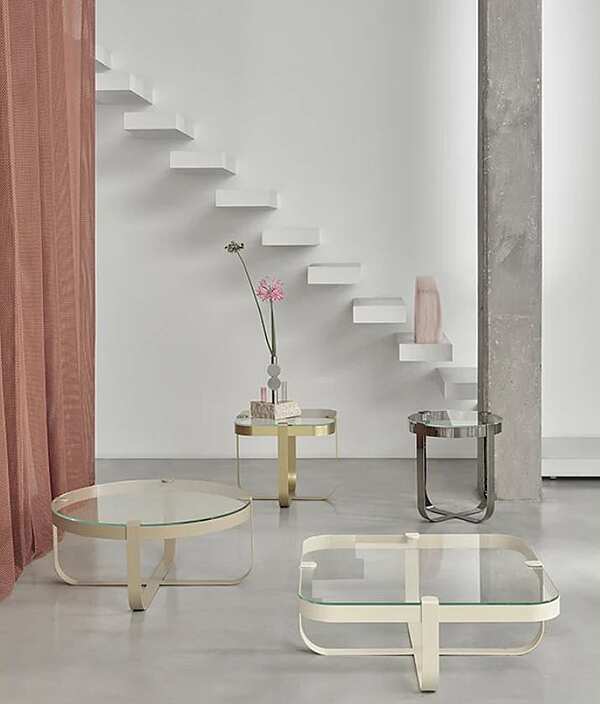 Kaffeetisch aus Glas und Eisen Saba Ring Fabrik SABA aus Italien. Foto №3