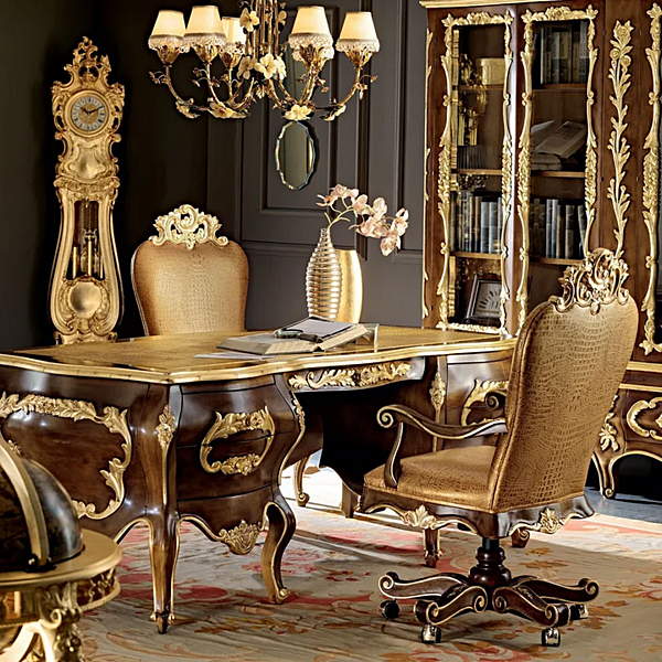 Schreibtisch aus Massivholz mit Schubladen Modenese Luxury Interiors 11302 Fabrik MODENESE GASTONE aus Italien. Foto №2