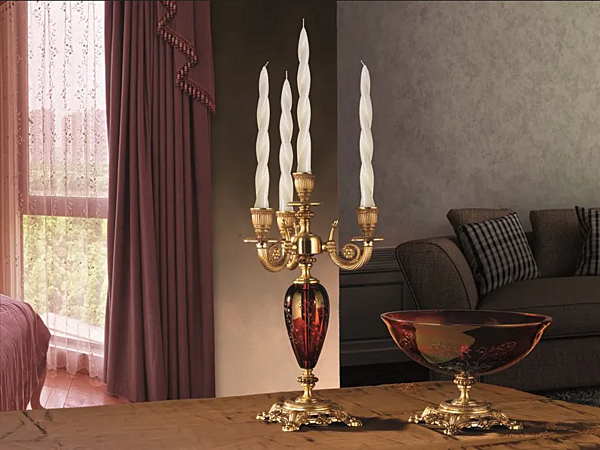 Kerzenhalter mit Swarovski-Kristallen Rubino Alicante Euroluce Lampadari Fabrik EUROLUCE LAMPADARi aus Italien. Foto №1