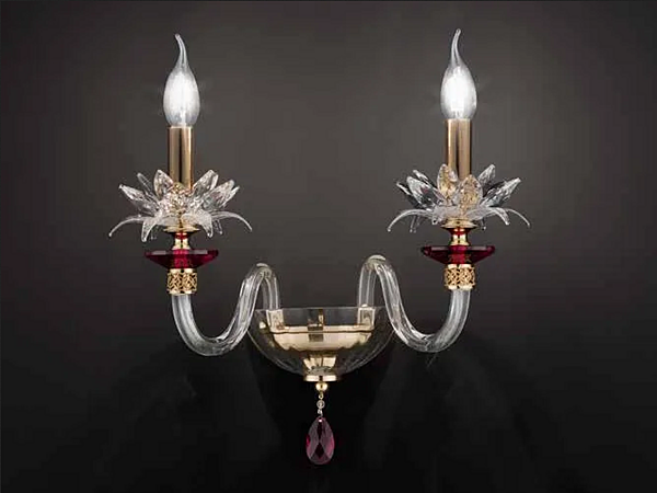 Kristall Wandleuchte mit Swarovski Kristallen Lily A2 Euroluce Lampadari Fabrik EUROLUCE LAMPADARi aus Italien. Foto №1