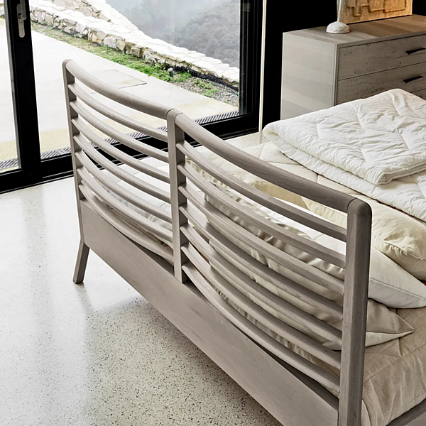Holzbett für zwei Personen mit gepolsterter Rückenlehne DALE Essentia P 610 Fabrik DALE aus Italien. Foto №3