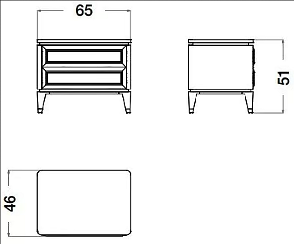 Rechteckiger Nachttisch aus Holz und Marmor Blue Moon CPRN HOMOOD B110 Fabrik CPRN HOMOOD aus Italien. Foto №3