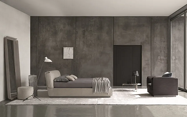Doppelbett mit gepolsterter Rückenlehne Flou Gentleman Fabrik Flou aus Italien. Foto №4