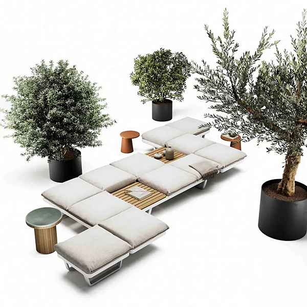 Modularer Garten-Sofa mit 3 Sitzen aus Stoff Atmosphera Kollektion Venedig Fabrik ATMOSPHERA aus Italien. Foto №12