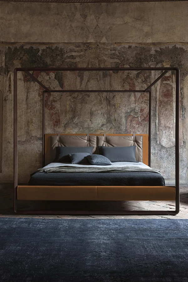 Canopy-Bett aus Stoff mit gepolstertem Kopfteil POLTRONA FRAU Volare Fabrik POLTRONA FRAU aus Italien. Foto №6