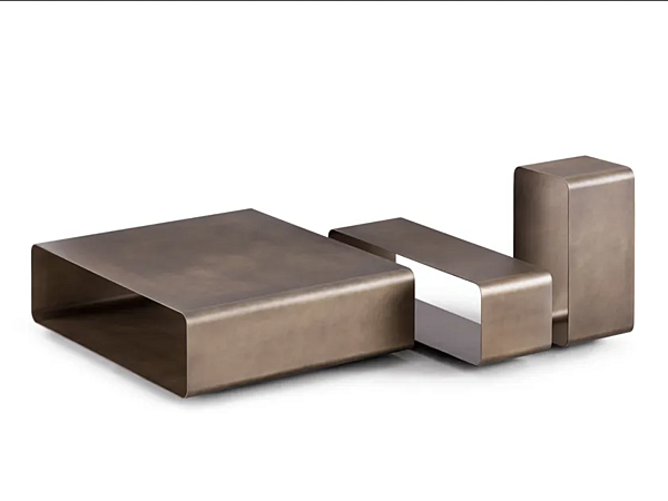 Rechteckiger Couchtisch aus Metall Foglio Flou Fabrik Flou aus Italien. Foto №2
