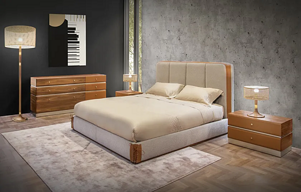 Doppelbett mit gepolstertem Kopfteil aus Stoff FORMITALIA CLARISSA Fabrik FORMITALIA aus Italien. Foto №3