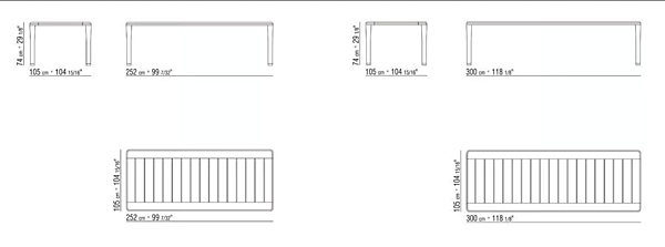 Rechteckiger Gartentisch aus Iroko FLEXFORM Kobo Outdoor Fabrik FLEXFORM aus Italien. Foto №5