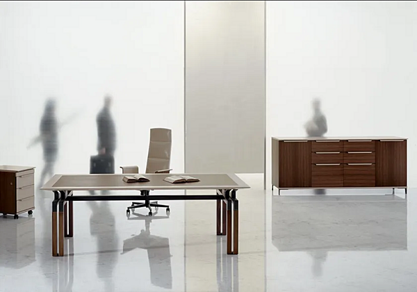 Niedrige Holz-Bürospeichereinheit mit Schubladen i 4 Mariani Paso Doble Fabrik i 4 Mariani aus Italien. Foto №2