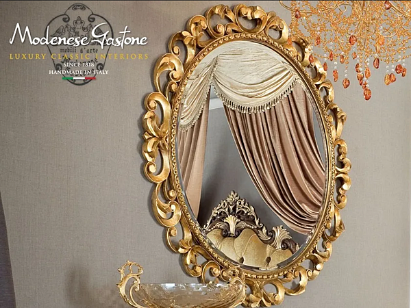 Ovaler Wandspiegel mit Rahmen Modenese Luxury Interiors 13672 Fabrik MODENESE GASTONE aus Italien. Foto №1