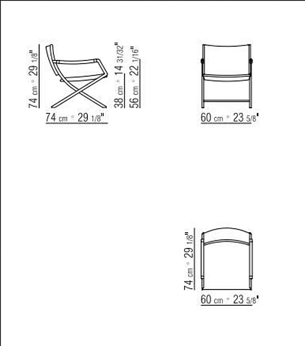 Faltstuhl aus Leder mit Armlehnen FLEXFORM PAUL Fabrik FLEXFORM aus Italien. Foto №7