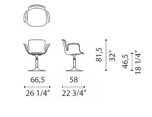 Drehstuhl mit Armlehnen aus Stoff Cappellini Juli Soft Fabrik Cappellini aus Italien. Foto №5