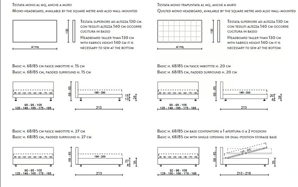 Vollbett mit gepolsterter Rückenlehne Duomo Design Mono Basic Mono Sponda Large Fabrik Duomo Design aus Italien. Foto №4